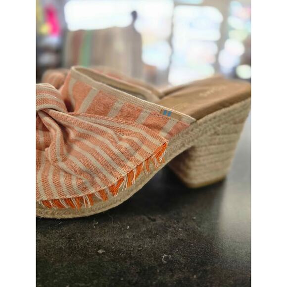 TOMS Striped Espadrille Wedge Mules - Size 9.5 Junie - Picture 2 of 7